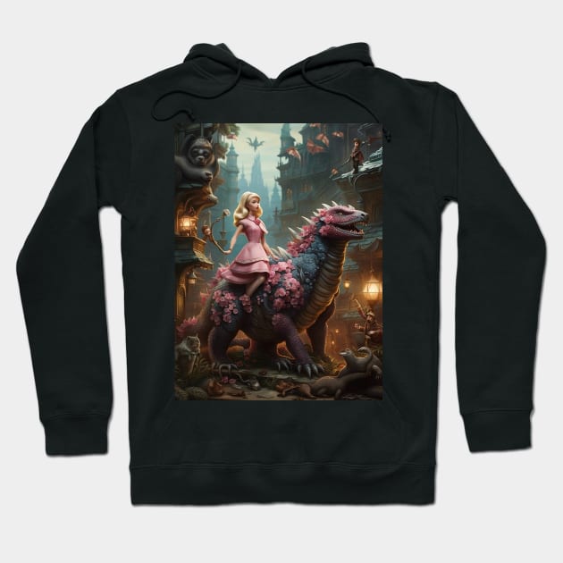 Barbie and Godzilla Hoodie by miamia